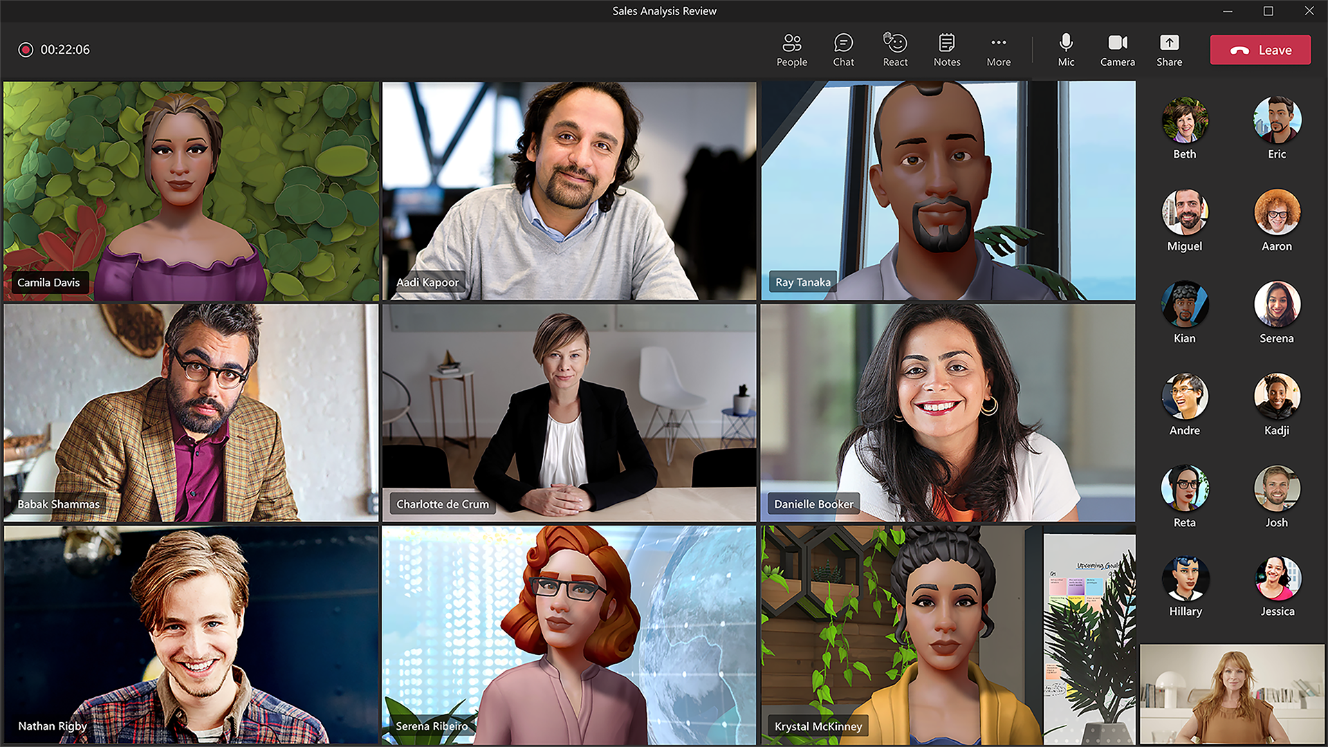 Video conferencing in Microsoft Teams