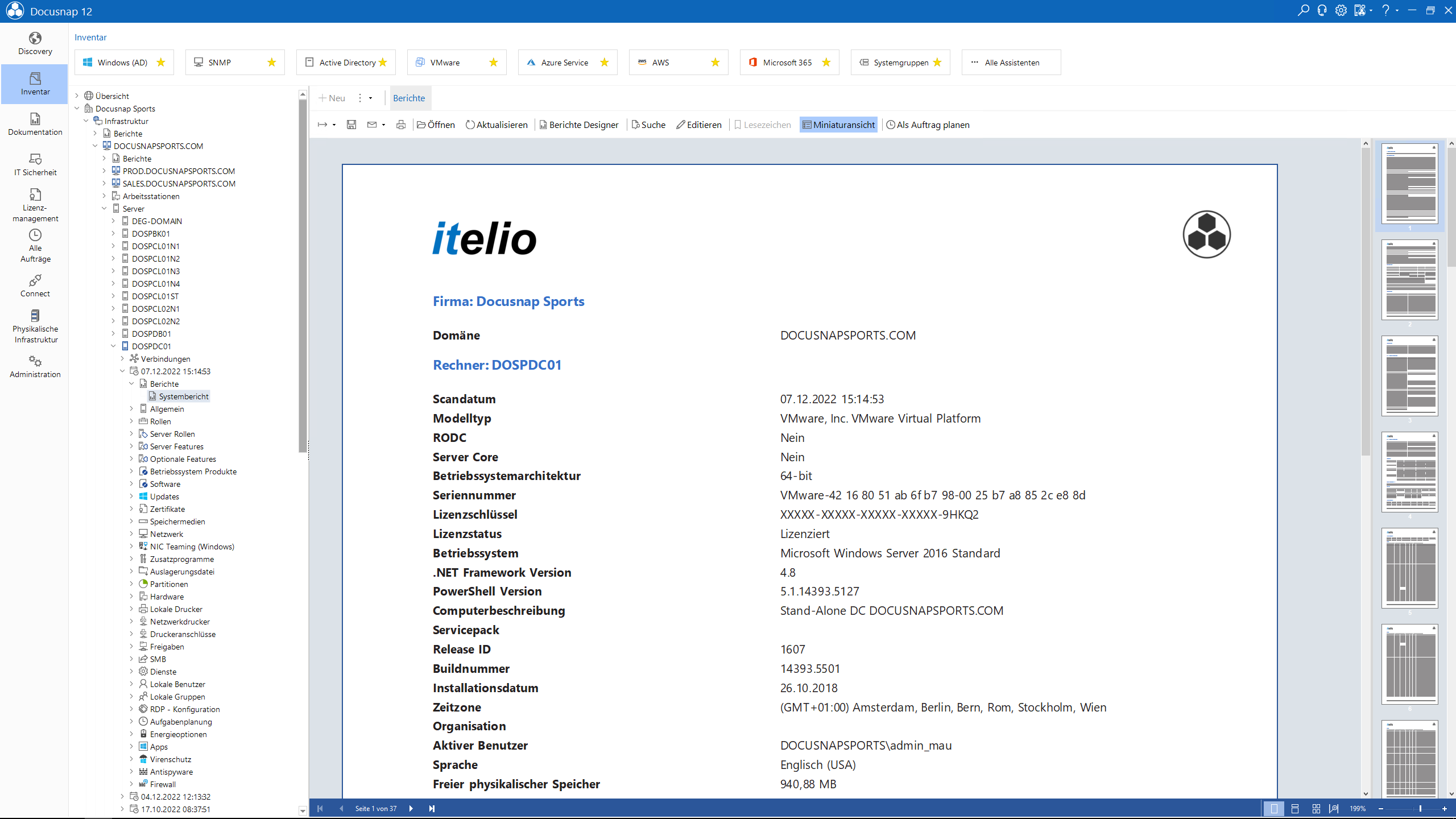 Screenshot from Docusnap 12 IT documentation