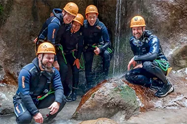 itelio GmbH employees on a team building trip to canyoning.