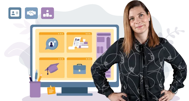 Headergrafik der Danke-Seite mit Personalmanagerin Julia Mayr