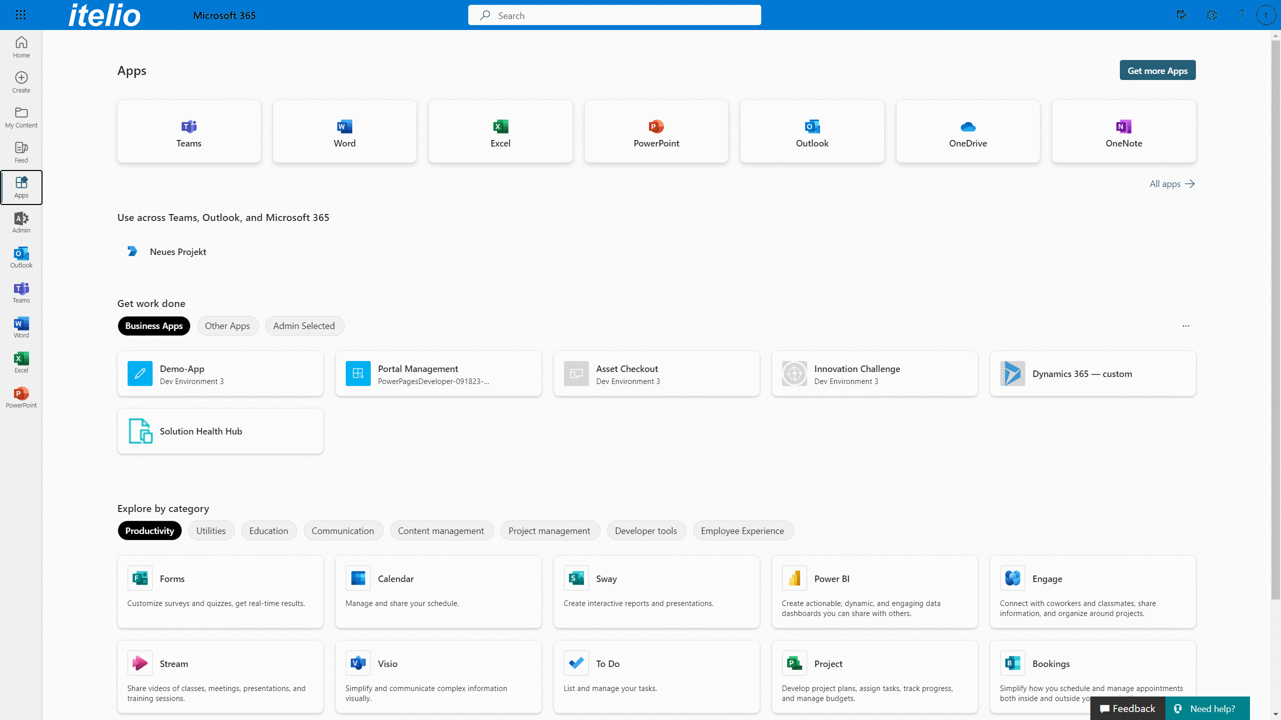 Microsoft 365 Apps screenshot