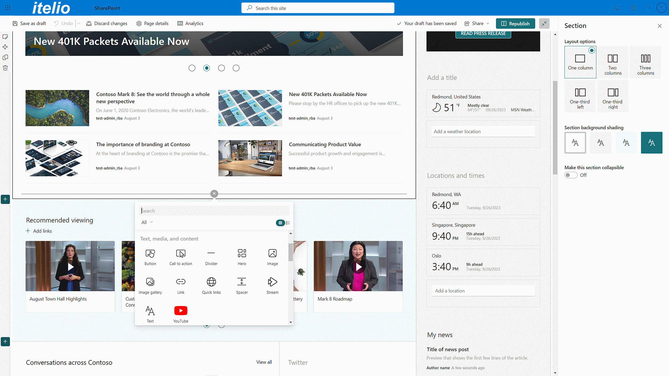 SharePoint online editing using the modular principle