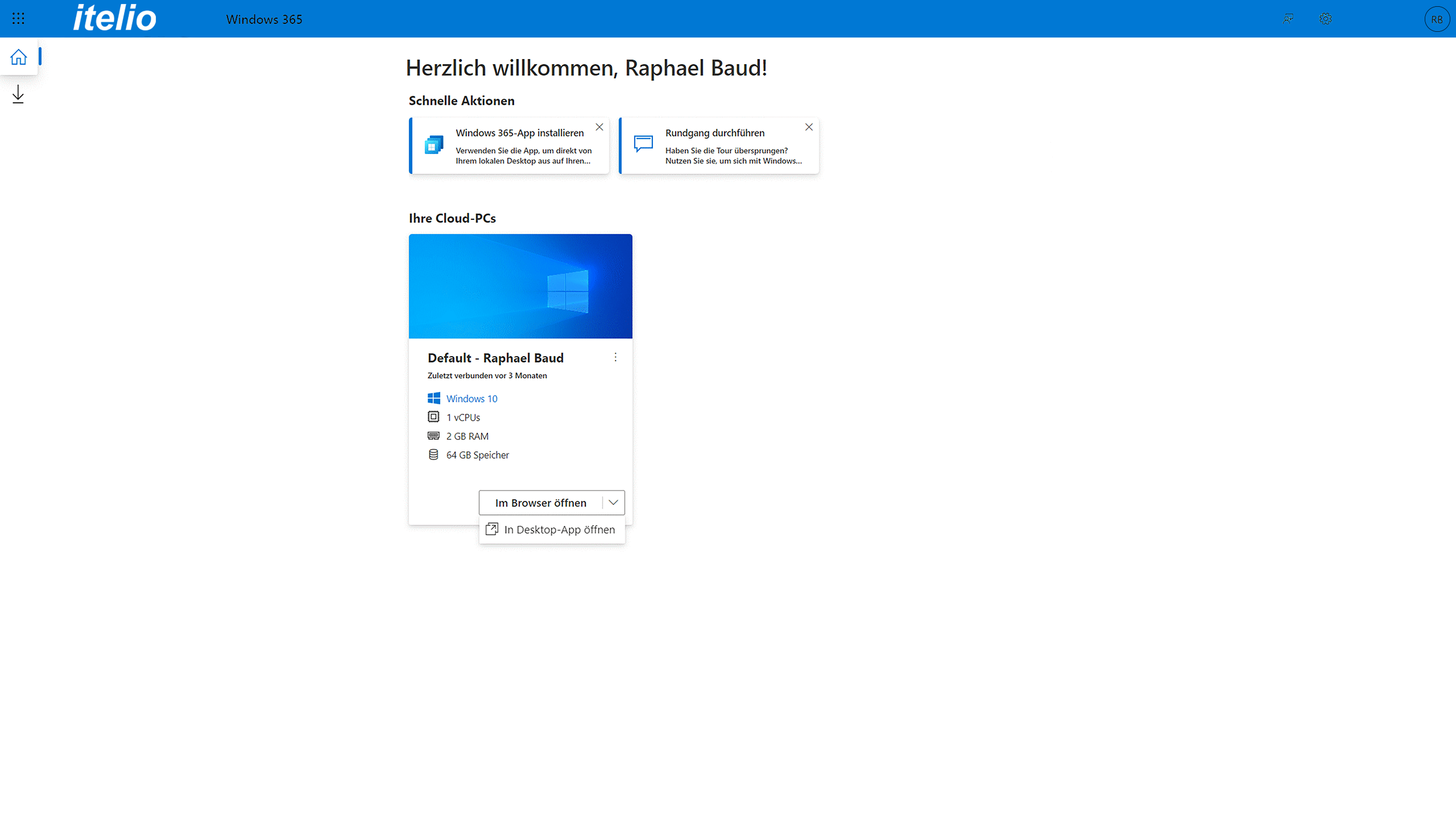 Windows 365 access via the browser