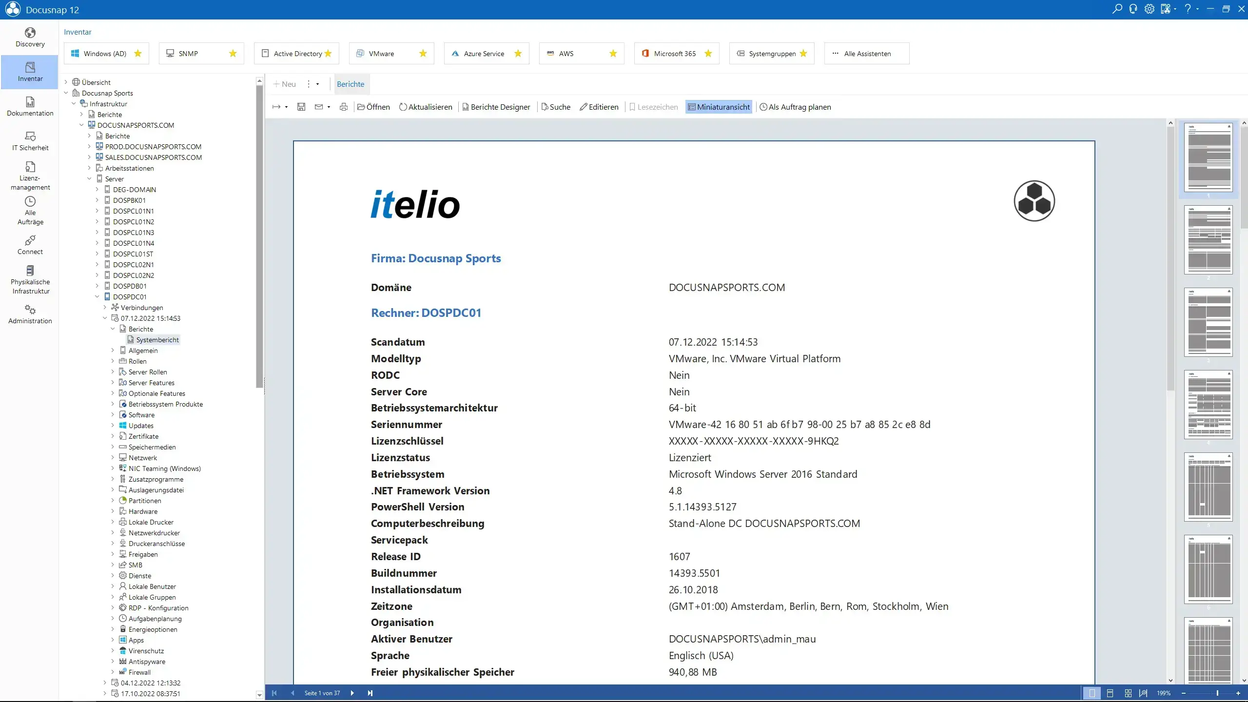 Screenshot aus Docusnap 12 IT-Dokumentation