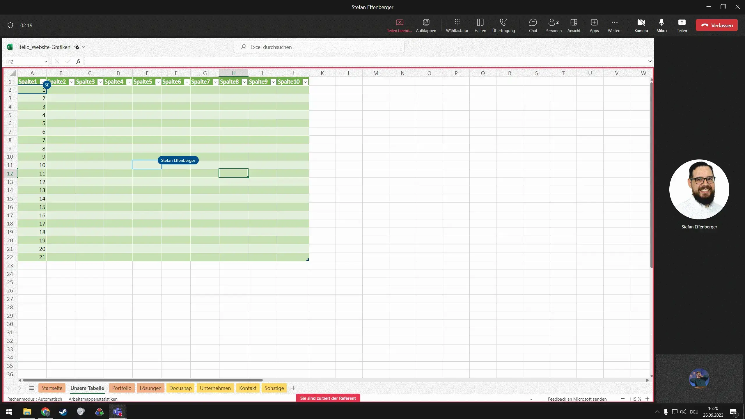 Screenshot unseres Partners Microsoft