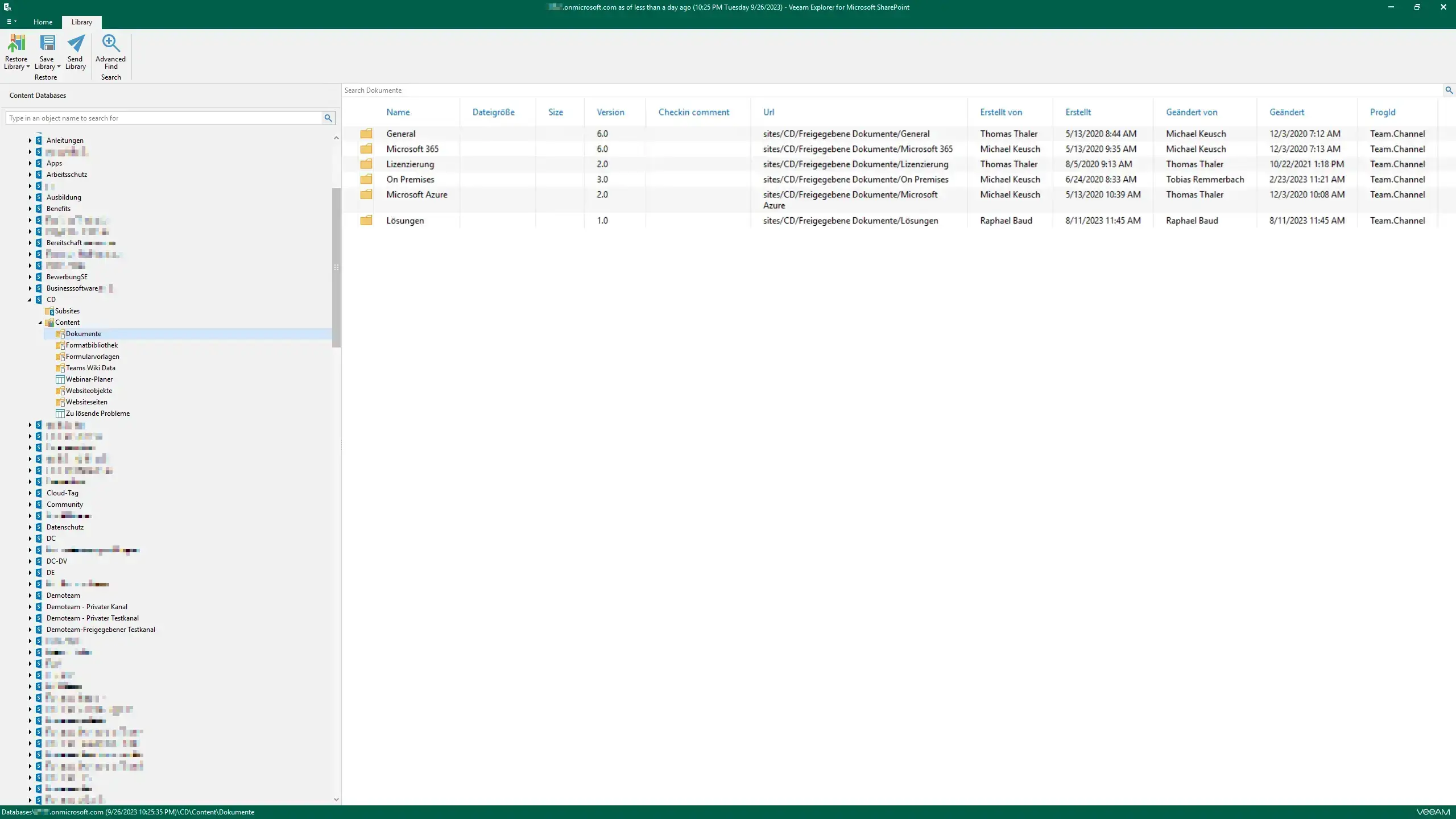 Veeam Backup für Microsoft 365 Sicherung von SharePoint Online und OneDrive