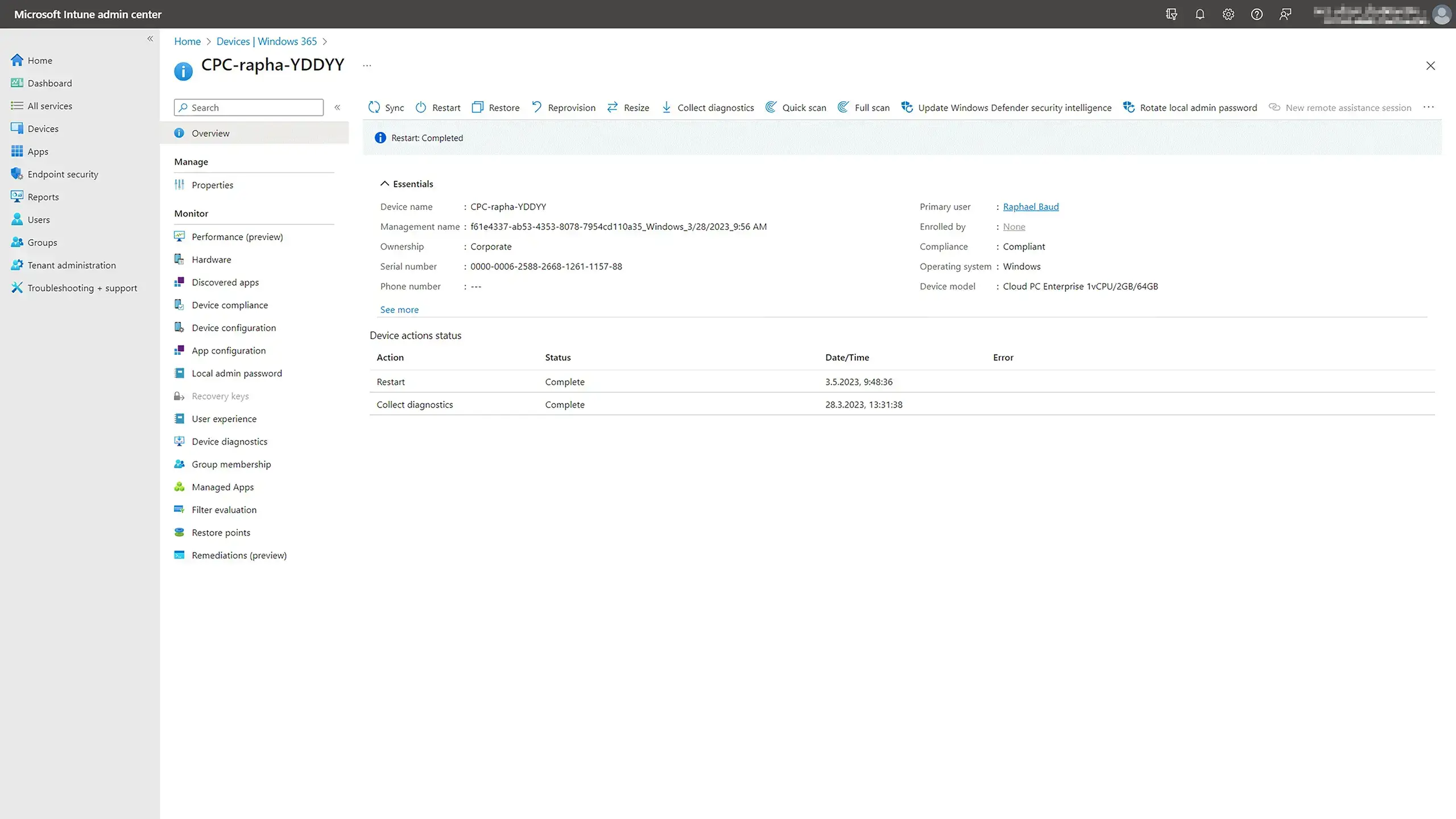 Windows 365 Verwaltung über Intune