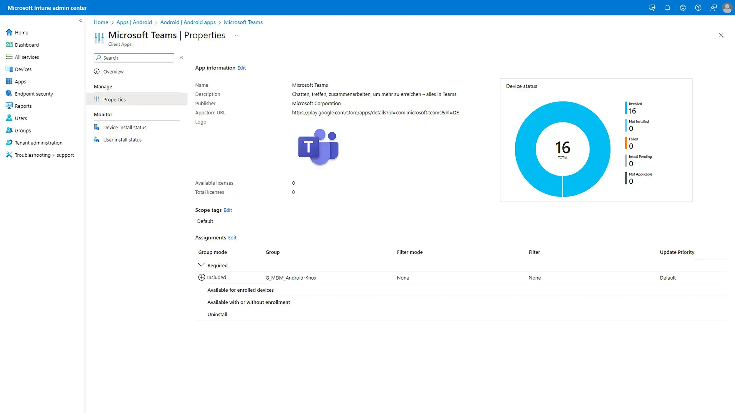Softwareverteilung in Intune MDM