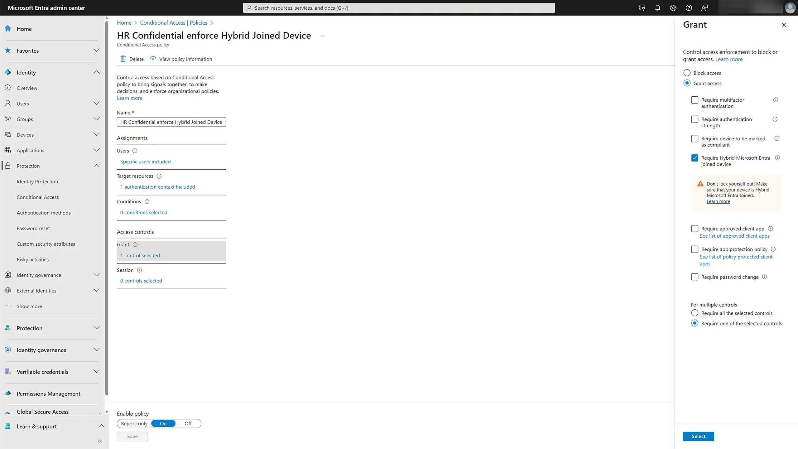 Konfiguration einer Richtlinie in Microsoft Entra Conditional Access 