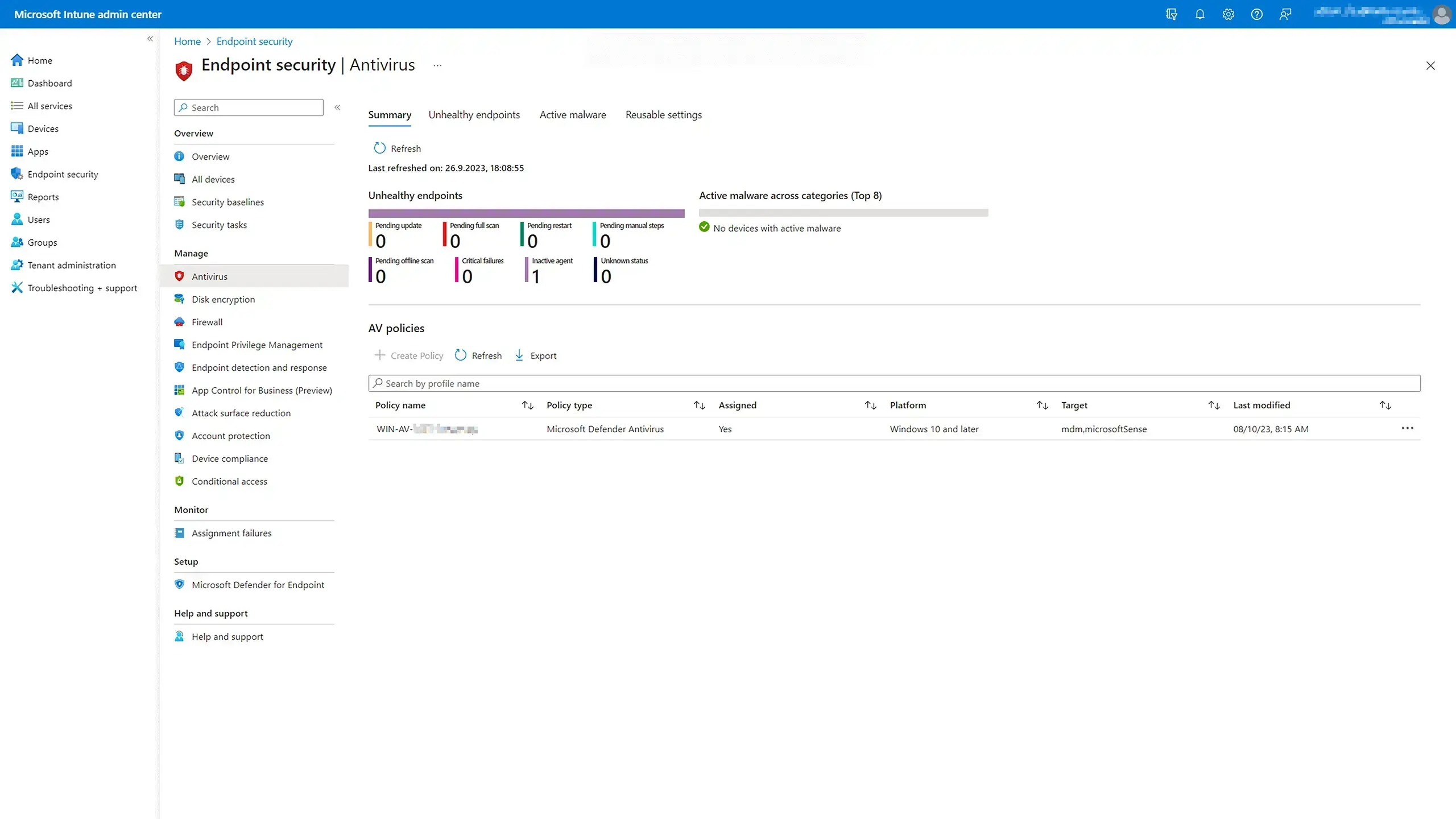 Defender for Endpoint Konfiguration über Intune