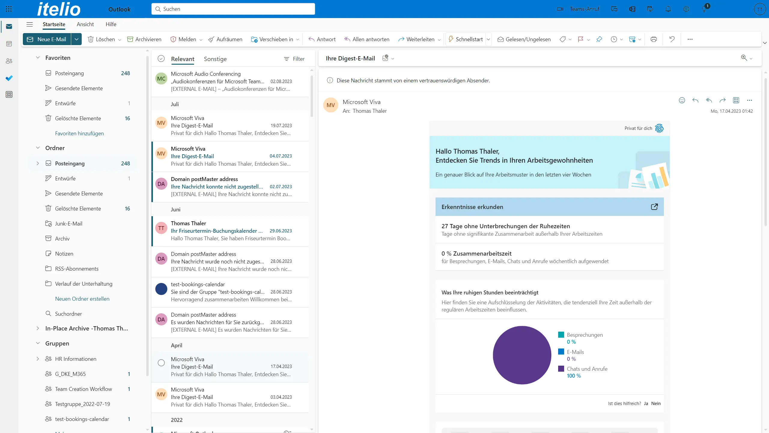 Screenshot aus dem Kommunikationstool Teams unseres Partners Microsoft