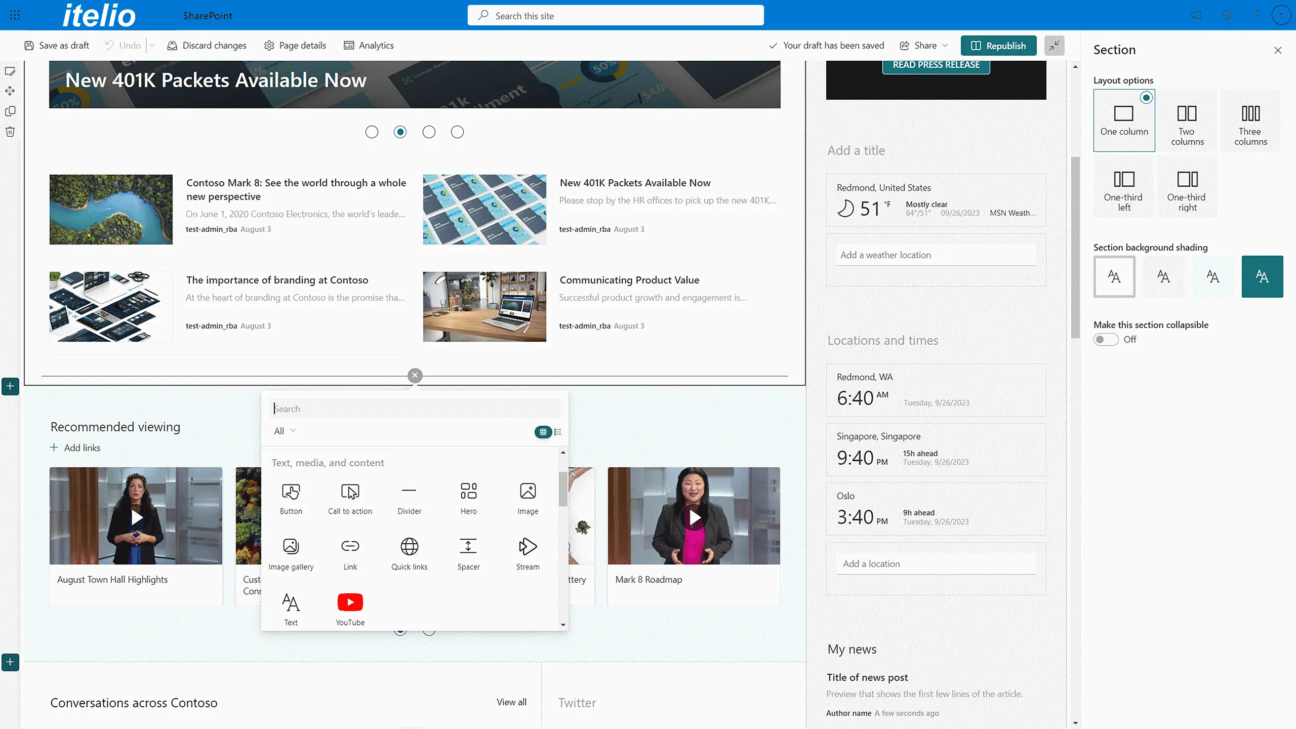 SharePoint Online Bearbeitung nach Baukastenprinzip