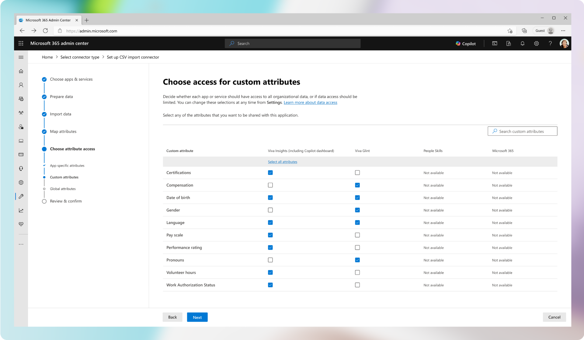 admin settings