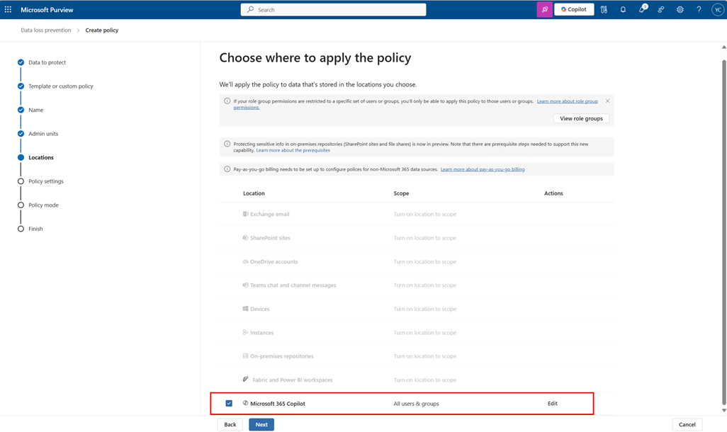 user settings