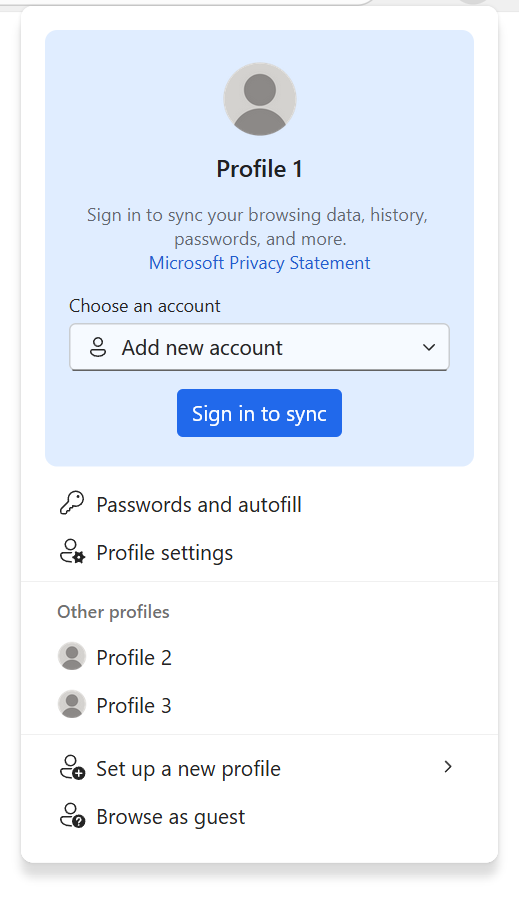 user settings