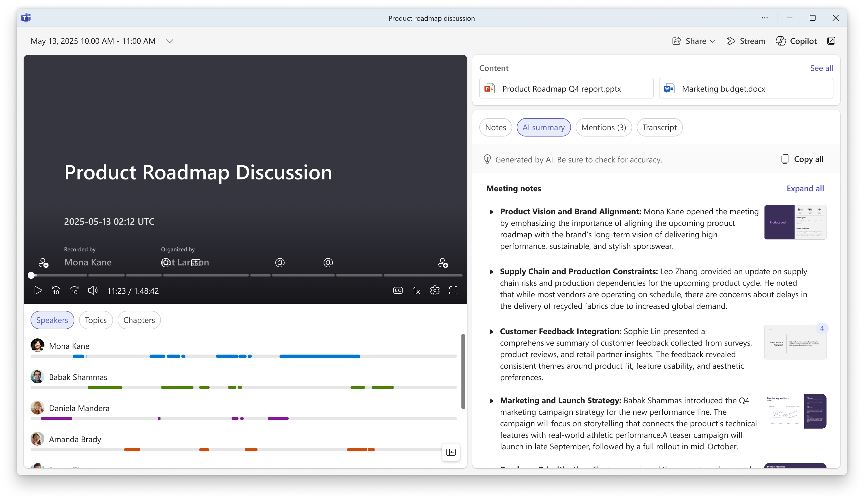 Screenshot Intelligent Meeting Recap