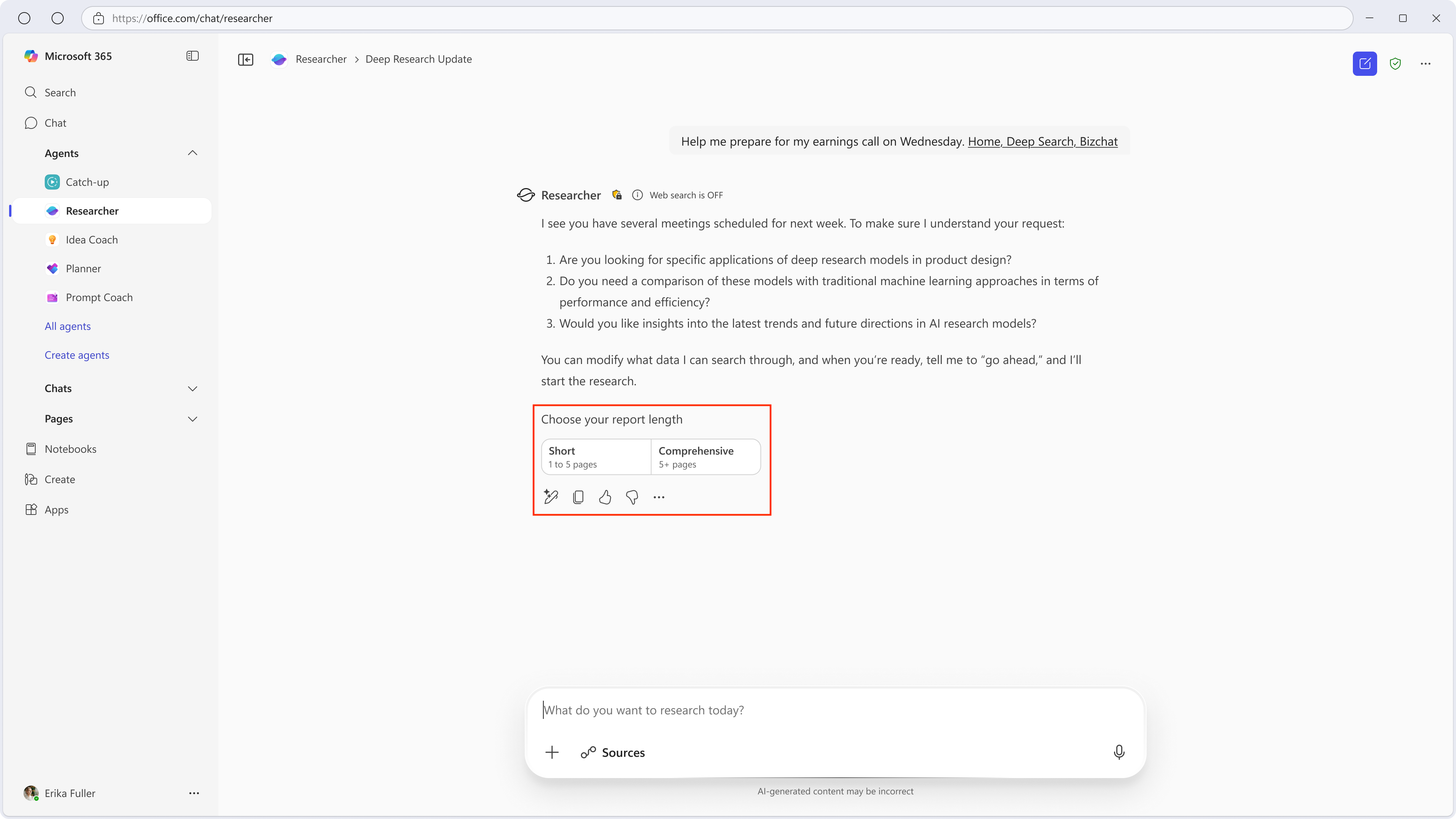 user settings