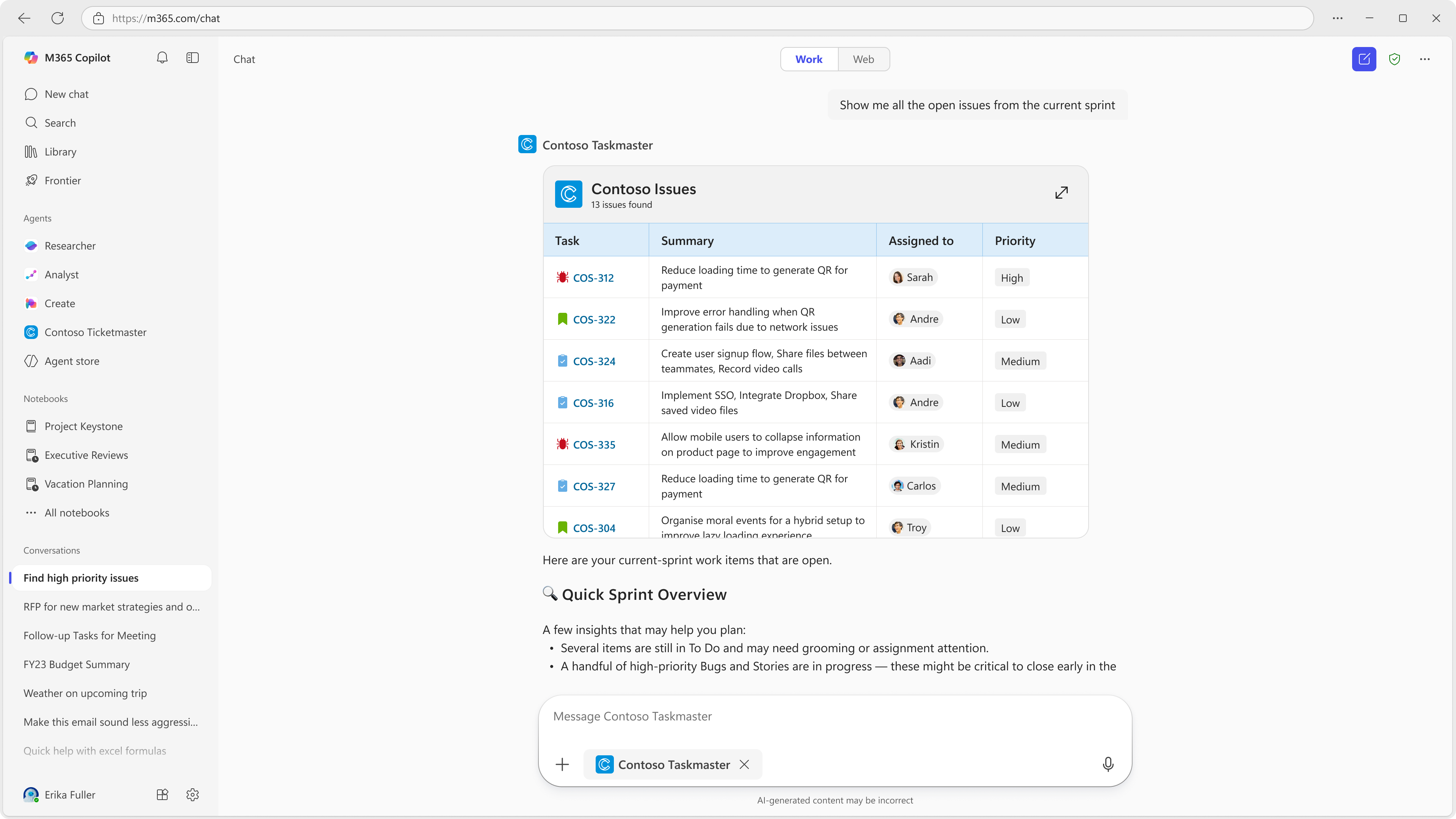 user settings