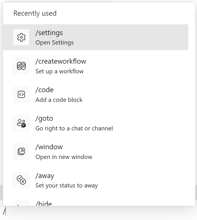 user settings