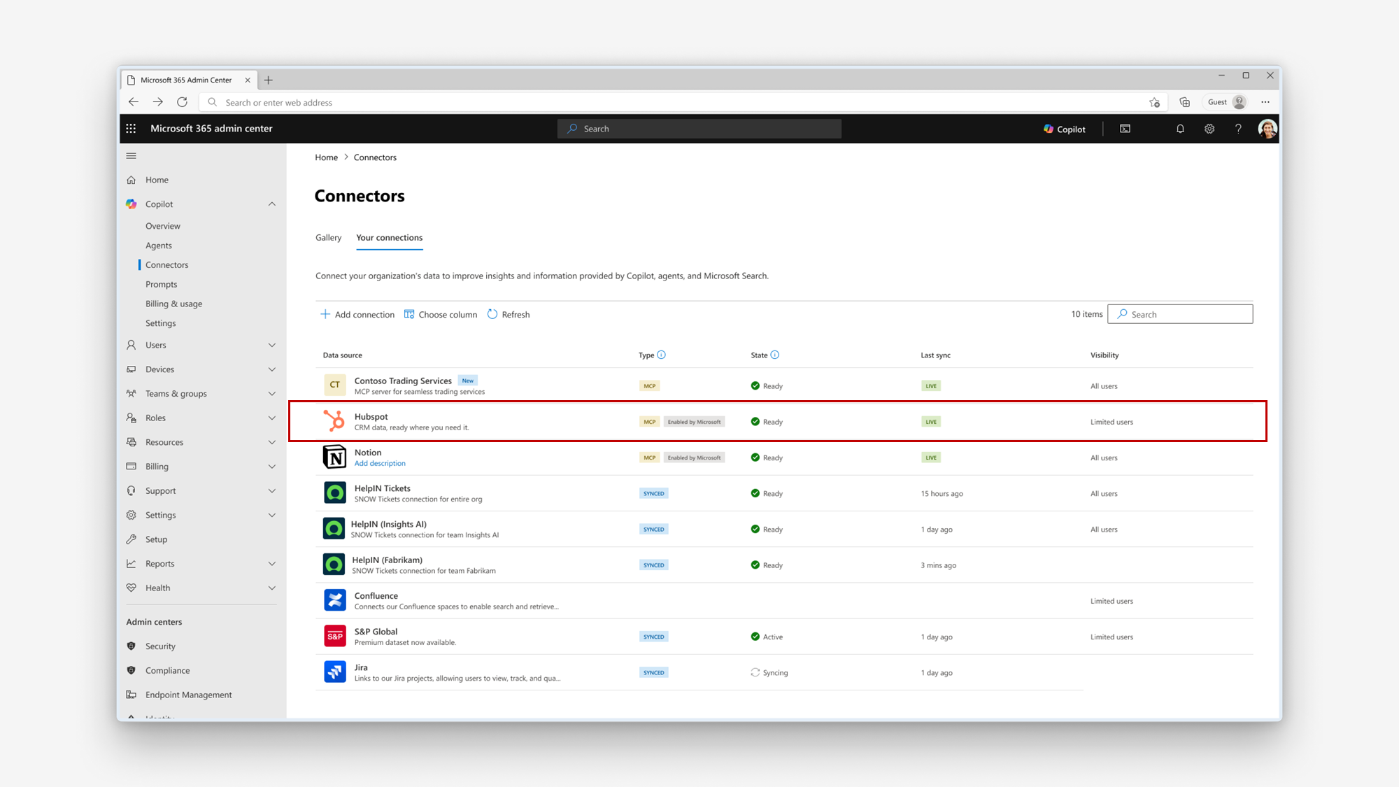 user settings