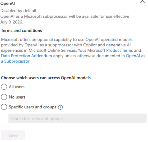 OpenAI-Unterauftragsverarbeiter-Einstellungen