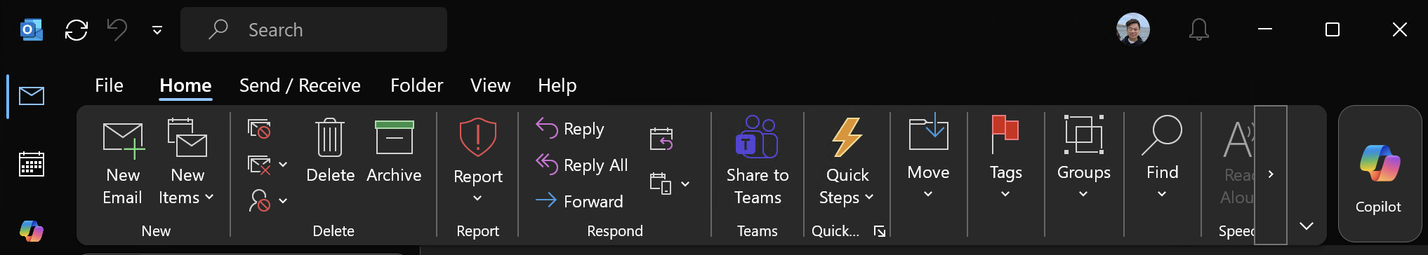 Copilot Einstiegspunkt in Outlook