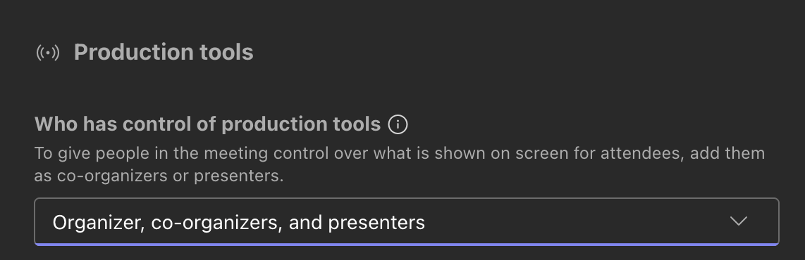 Screenshot der neuen Meeting-Option