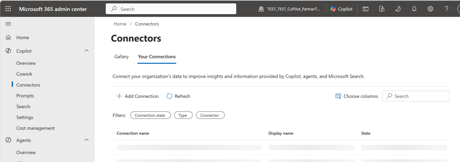 Screenshot der Connector-Verwaltung