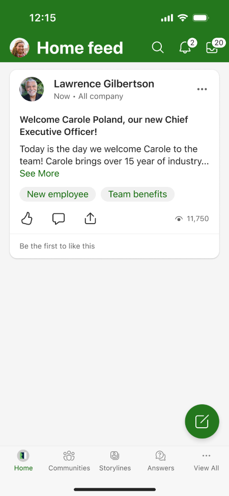 Branded user mobile experience light mode