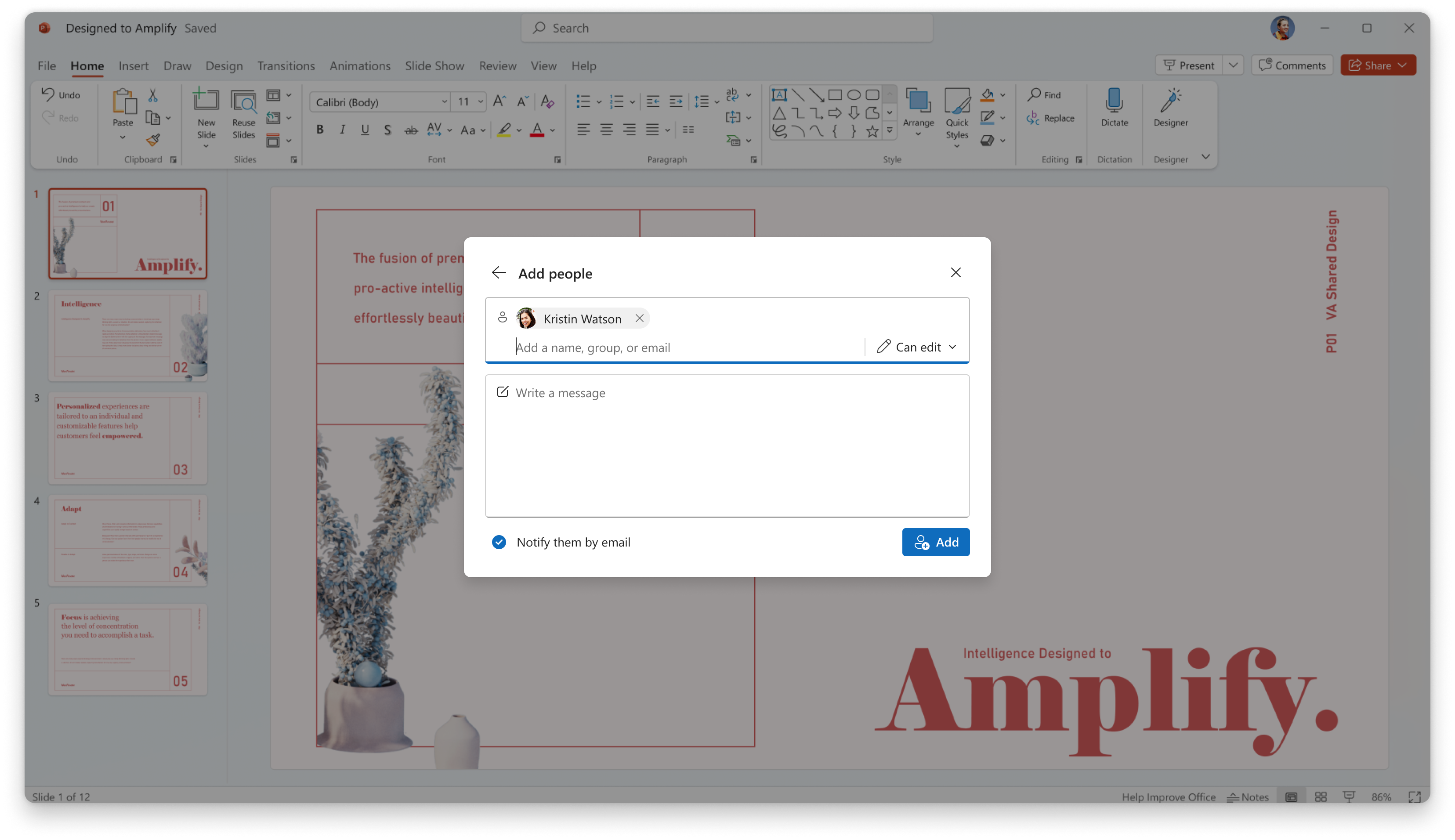 Add people screen when sharing