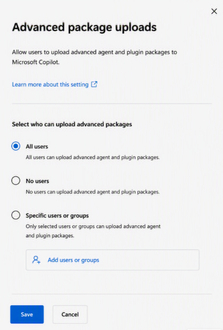Erweiterte Paket-Uploads Screenshot